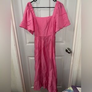 A new day pink ruffle sleeve dress